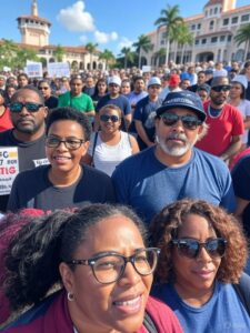 Miles de personas se concentran frente a Mar-a-Lago para protestar contra las políticas migratorias de Trump
