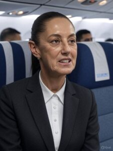 ¡Sheinbaum vuela en comercial a Canadá! La presidenta presume austeridad rumbo al G7