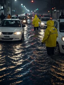 Lluvias desbordan la Ciudad de México: caos vial y encharcamientos en la capital